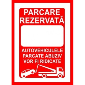 Indicator Placute pentru parcare rezervata personalizata, Sticker autocolant