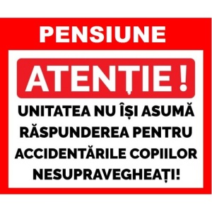Indicator Placute pentru pensiune, Sticker autocolant