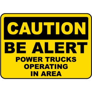 Indicator Power Trucks Operating Sign, Sticker autocolant