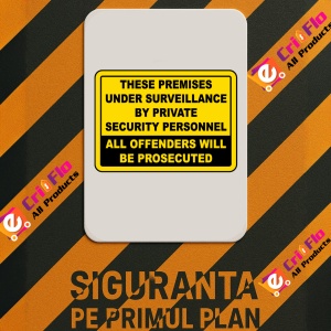 Indicator Premises Under Surveillance Sign, Sticker autocolant - Img 2