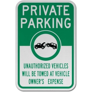Indicator Private Parking Unauthorized Vehicles Will Be Towed, Sticker autocolant