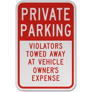 Indicator Private Parking Violators Towed Sign, Sticker autocolant