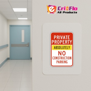 Indicator Private Property Absolutely No Construction Parking Sign, Sticker autocolant - Img 4
