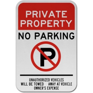 Indicator Private Property No Parking Sign, Sticker autocolant