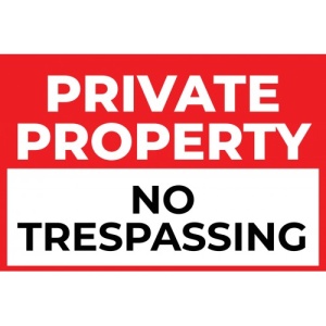 Indicator Private property no trespassing, Sticker autocolant