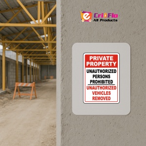 Indicator Private Property Unauthorized Persons Prohibited Unauthorized Vehicles Removed, Sticker autocolant - Img 5
