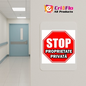 Indicator Proprietati private stop, Sticker autocolant - Img 4