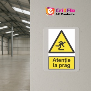 Indicator protectia muncii atentie la prag, Sticker autocolant - Img 4