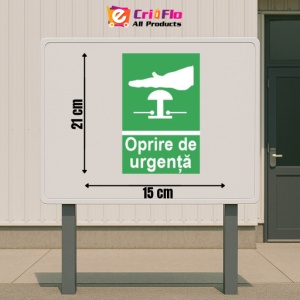 Indicator protectia muncii oprire de urgenta, Sticker autocolant - Img 2