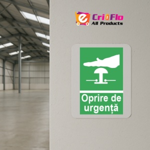 Indicator protectia muncii oprire de urgenta, Sticker autocolant - Img 4