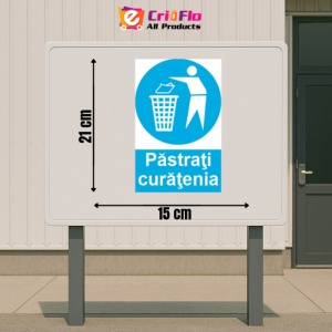 Indicator protectia muncii pastrati curatenia, Sticker autocolant - Img 2