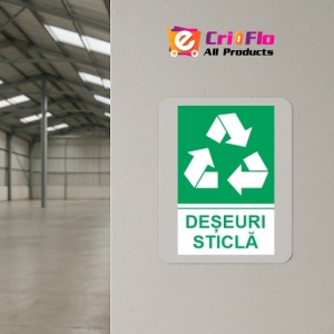 Indicator protectia muncii reciclare deseuri sticla, Sticker autocolant - Img 4