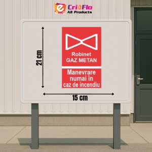 Indicator protectia muncii robinet gaz metan, Sticker autocolant - Img 2