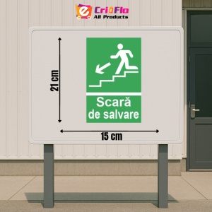 Indicator protectia muncii scara de salvare evacuare, Sticker autocolant - Img 2