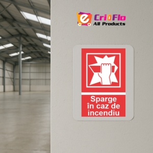 Indicator protectia muncii sparge geamul incendiu, Sticker autocolant - Img 4