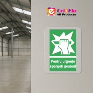 Indicator protectia muncii spargeti geamul urgenta, Sticker autocolant - Img 4