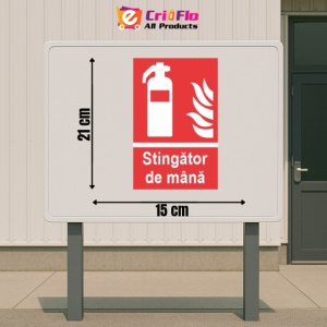 Indicator protectia muncii stingator de mana, Sticker autocolant - Img 2