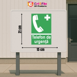 Indicator protectia muncii telefon urgenta, Sticker autocolant - Img 2