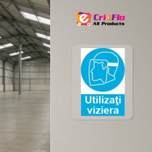 Indicator protectia muncii utilizarea vizierei obligatorie, Sticker autocolant - Img 4
