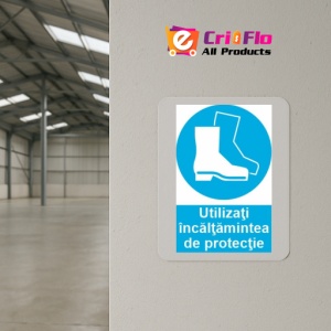 Indicator protectia muncii utilizati incaltaminte de protectie, Sticker autocolant - Img 4