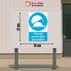 Indicator protectia muncii utilizati protectiile ajustabile obligatoriu, Sticker autocolant - Img 2