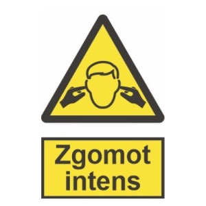 Indicator protectia muncii zgomot intens, Sticker autocolant