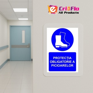 Indicator Protectia obligatorie a picioarelor indicator de obligativitate, Sticker autocolant - Img 5