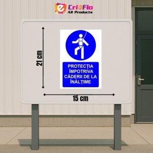 Indicator Protectia obligatorie importiva caderii de la inaltime indicator de obligativitate, Sticker autocolant - Img 2