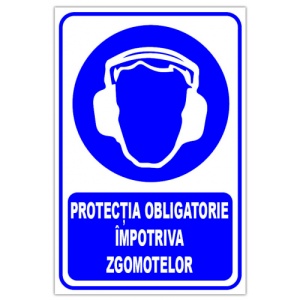 Indicator Protectia obligatorie impotriva zgomotelor, Sticker autocolant