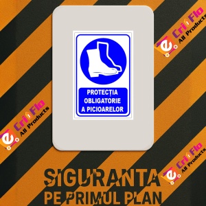 Indicator Protectie obligatorie a picioarelor, Sticker autocolant - Img 2