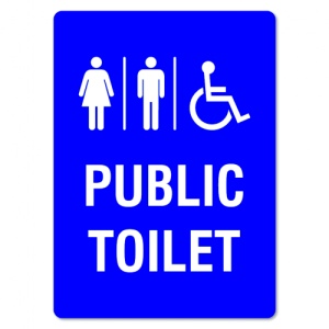 Indicator Public Toilet Sign, Sticker autocolant