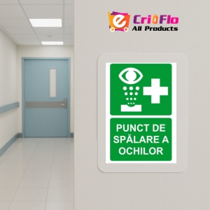 Indicator Punct de spalare a ochilor v1, Sticker autocolant - Img 5