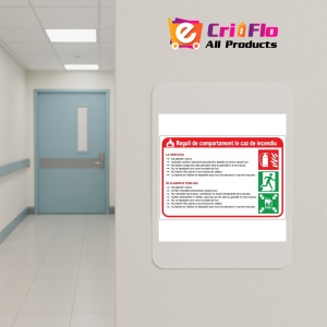 Indicator Reguli de comportament in caz de incendiu, Sticker autocolant - Img 4