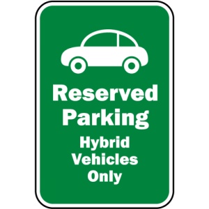 Indicator Reserved Hybrid Vehicles Only Sign, Sticker autocolant