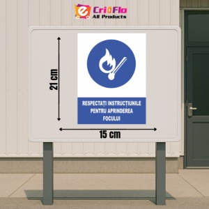 Indicator Respectati instructiunile pentru aprinderea focului, Sticker autocolant - Img 2