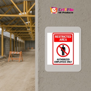 Indicator Restricted area authorized employees only sign, Sticker autocolant - Img 5
