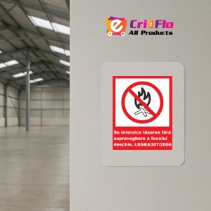 Indicator se interzice lasarea fara supraveghere a focului deschis, Sticker autocolant - Img 4