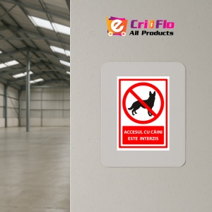 Indicator Semn accesul cu caini este interzis, Sticker autocolant - Img 4