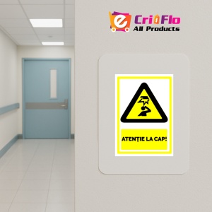 Indicator Semn atentie la cap, Sticker autocolant - Img 5