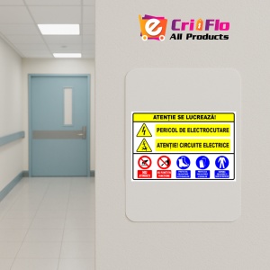 Indicator Semn de santier atentie se lucreaza, Sticker autocolant - Img 5