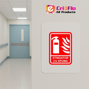 Indicator Semn de stingator cu spuma, Sticker autocolant - Img 5