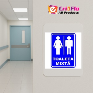 Indicator Semn de toaleta mixta, Sticker autocolant - Img 5