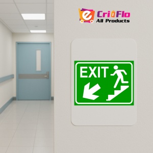 Indicator Semn exit pentru scari in stanga in jos, Sticker autocolant - Img 5