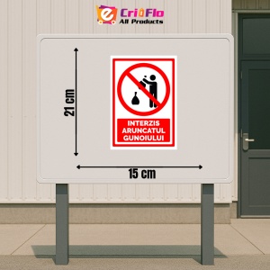 Indicator Semn interzis aruncatul gunoiului, Sticker autocolant - Img 2