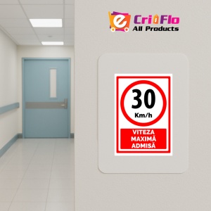 Indicator Semn pentru 30 km viteza maxima admisa, Sticker autocolant - Img 5