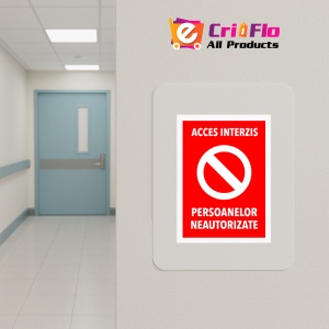 Indicator Semn pentru acces interzis si persoanelor neautorizate, Sticker autocolant - Img 5