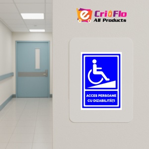 Indicator Semn pentru acces persoane cu dizabilitati, Sticker autocolant - Img 5