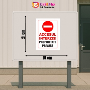 Indicator Semn pentru accesul interzis proprietate privata, Sticker autocolant - Img 2