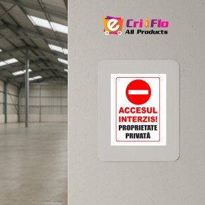 Indicator Semn pentru accesul interzis proprietate privata, Sticker autocolant - Img 4