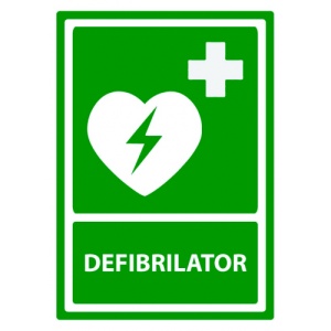 Indicator Semn pentru defibrilator, Sticker autocolant